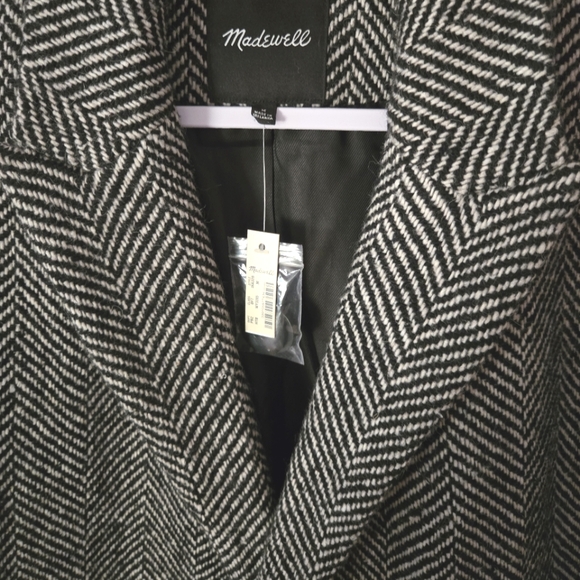 Madewell Woodhull Herringbone Coat M NWT - Picture 8 of 9